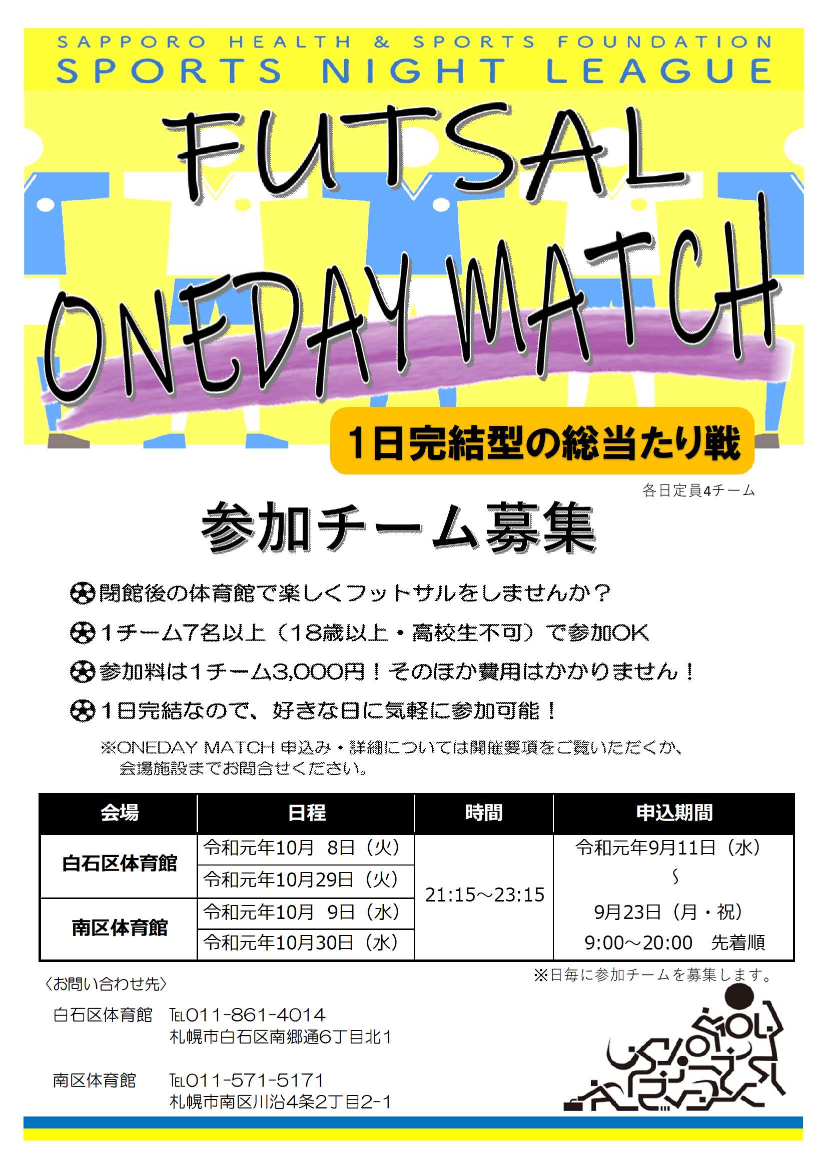 「FUTSAL ONEDAY MATCH」参加チーム募集します画像