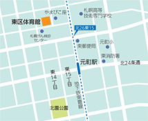 東区体育館の地図