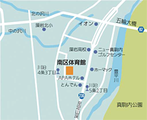 南区体育館の地図