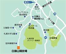 白旗山競技場の地図